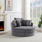 Les fauteuils baquets pivotants créent un espace de vie détendu et confortable.