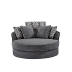 Les fauteuils baquets pivotants créent un espace de vie détendu et confortable.