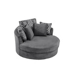Les fauteuils baquets pivotants créent un espace de vie détendu et confortable.