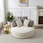 Les fauteuils baquets pivotants créent un espace de vie détendu et confortable.