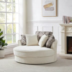 Les fauteuils baquets pivotants créent un espace de vie détendu et confortable.