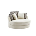 Les fauteuils baquets pivotants créent un espace de vie détendu et confortable.