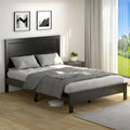 Twin/Full/Queen Size Bed Frame Platform Slat High Headboard