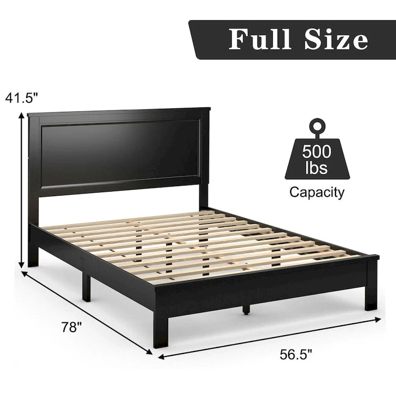 Twin/Full/Queen Size Bed Frame Platform Slat High Headboard