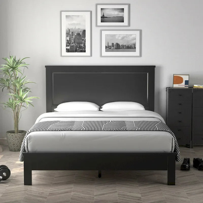 Twin/Full/Queen Size Bed Frame Platform Slat High Headboard