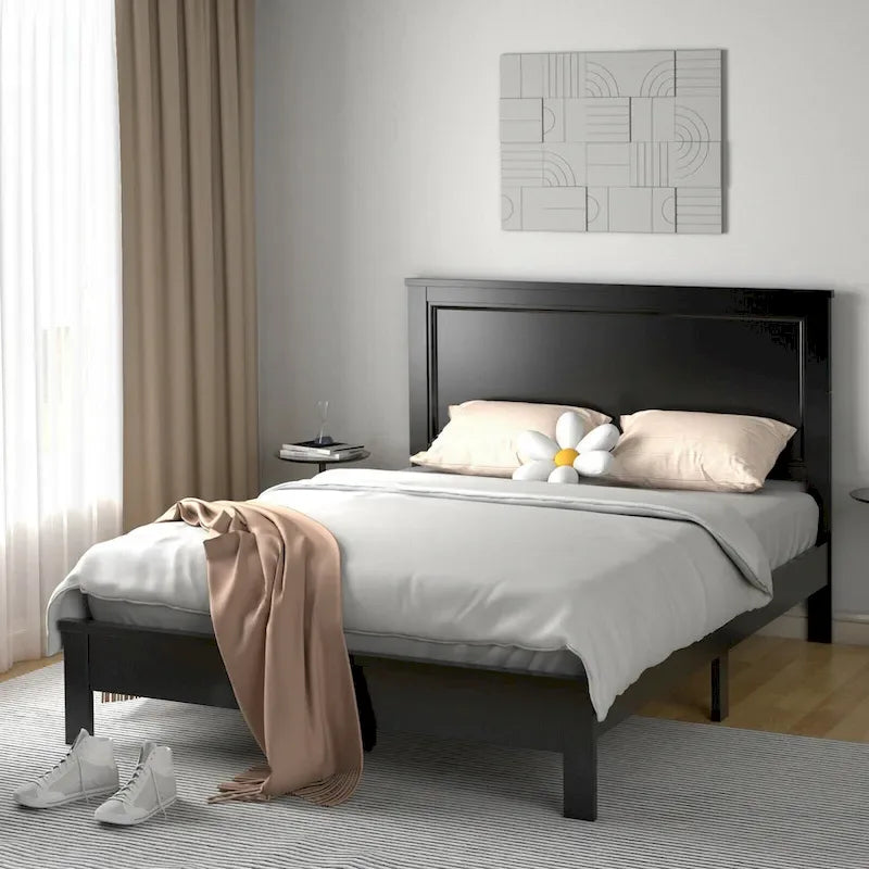Twin/Full/Queen Size Bed Frame Platform Slat High Headboard