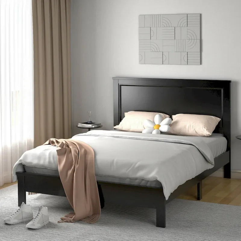Twin/Full/Queen Size Bed Frame Platform Slat High Headboard