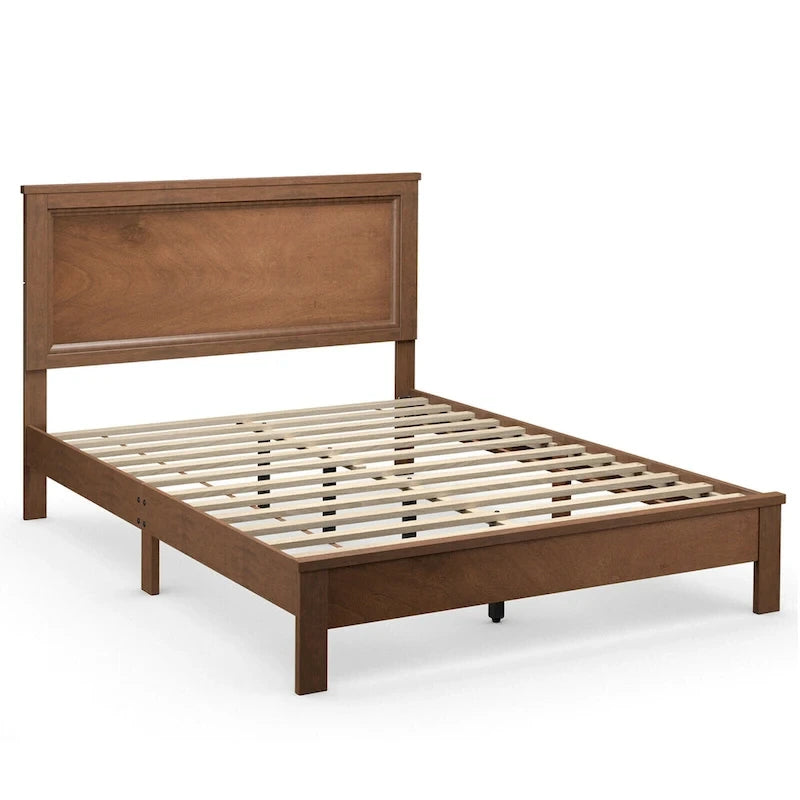Twin/Full/Queen Size Bed Frame Platform Slat High Headboard