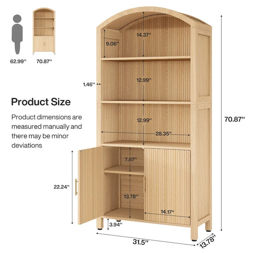 Meuble de cuisine autoportant avec portes, 71 po, bois naturel
