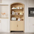 Meuble de cuisine autoportant avec portes, 71 po, bois naturel