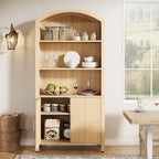 Meuble de cuisine autoportant avec portes, 71 po, bois naturel
