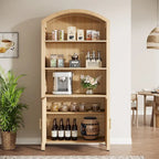 Meuble de cuisine autoportant avec portes, 71 po, bois naturel
