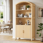 Meuble de cuisine autoportant avec portes, 71 po, bois naturel
