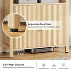 Meuble de cuisine autoportant avec portes, 71 po, bois naturel
