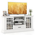 Farmhouse TV Stand for TVs up to 70 Media Center w/Glass Doors