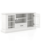 Meuble TV de style rustique pour téléviseurs jusqu'à 70 po, avec portes vitrées