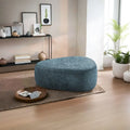 43 Rounded Triangle Upholstered Ottoman, Oversize Fabric Ottoman Footstool
