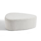 Ottoman rembourré en triangle arrondi de 43 po, grand pouf en tissu