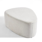 Ottoman rembourré en triangle arrondi de 43 po, grand pouf en tissu