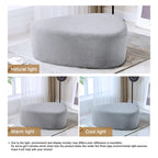 Ottoman rembourré en triangle arrondi de 43 po, grand pouf en tissu