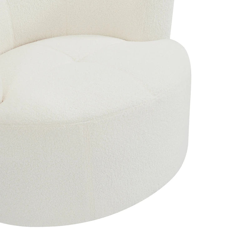 Polyester Barrel Swivel Chair with 360 Rotation, and Adjustable Headrest & Berber Fleece Upholstery - 320lb Capacity