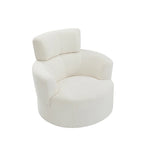 Fauteuil pivotant en polyester avec rotation à 360°, appui-tête réglable et revêtement en polaire berbère - Capacité de 145 kg