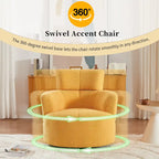 Fauteuil pivotant en polyester avec rotation à 360°, appui-tête réglable et revêtement en polaire berbère - Capacité de 145 kg