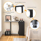 Table console 43.5 po avec plateau effet marbre et 2 espaces de rangement - Voir détails