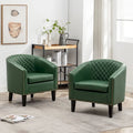 29 PU Faux Leather Club Armchair with Nailheads, Set of 2