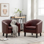Fauteuil de club en similicuir avec clous décoratifs, 29 po, ensemble de 2
