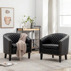 Fauteuil de club en similicuir avec clous décoratifs, 29 po, ensemble de 2