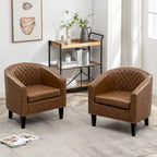 Fauteuil de club en similicuir avec clous décoratifs, 29 po, ensemble de 2