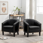 Fauteuil de club en similicuir avec clous décoratifs, 29 po, ensemble de 2