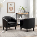 Fauteuil de club en similicuir avec clous décoratifs, 29 po, ensemble de 2