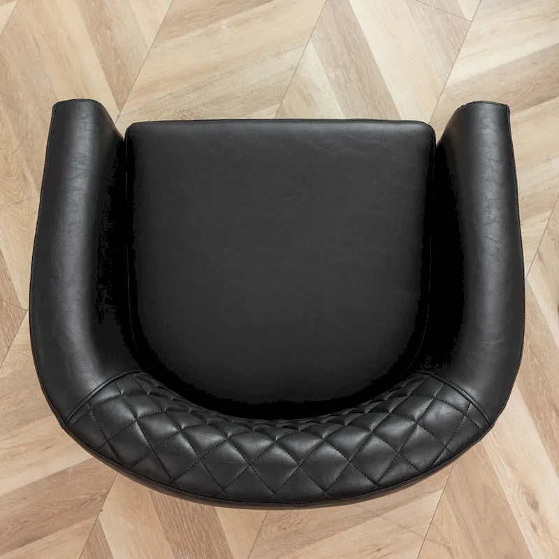 29 PU Faux Leather Club Armchair with Nailheads, Set of 2