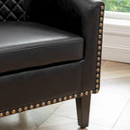 Fauteuil de club en similicuir avec clous décoratifs, 29 po, ensemble de 2
