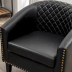 Fauteuil de club en similicuir avec clous décoratifs, 29 po, ensemble de 2