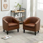 Fauteuil de club en similicuir avec clous décoratifs, 29 po, ensemble de 2
