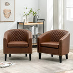 Fauteuil de club en similicuir avec clous décoratifs, 29 po, ensemble de 2