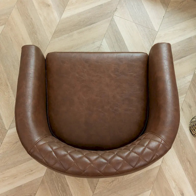 29 PU Faux Leather Club Armchair with Nailheads, Set of 2