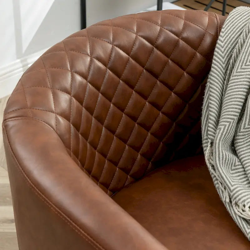29 PU Faux Leather Club Armchair with Nailheads, Set of 2