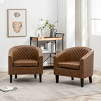 Fauteuil de club en similicuir avec clous décoratifs, 29 po, ensemble de 2