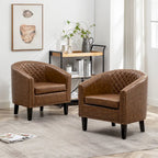Fauteuil de club en similicuir avec clous décoratifs, 29 po, ensemble de 2