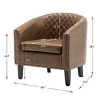 Fauteuil de club en similicuir avec clous décoratifs, 29 po, ensemble de 2