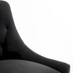 Lot de 2 chaises de salle à manger d'appoint modernes sans accoudoirs en velours bouclé avec dossier capitonné et pieds dorés