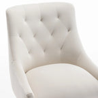 Lot de 2 chaises de salle à manger d'appoint modernes sans accoudoirs en velours bouclé avec dossier capitonné et pieds dorés