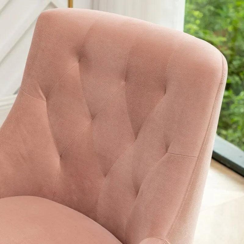 Modern Boucle Velvet Upholstered Accent Dining Chair Set of 2 Tufted Back Armless Chair with Golden Legs