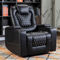 Electric Home Theater Overstuffed Single Reclining Sofa with Hidden Arm Storage
