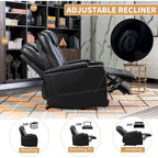 Canapé inclinable simple surdimensionné de cinéma maison électrique avec rangement dissimulé dans les accoudoirs