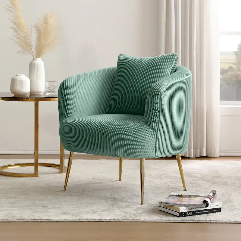 Modern Velvet Accent Barrel Chair